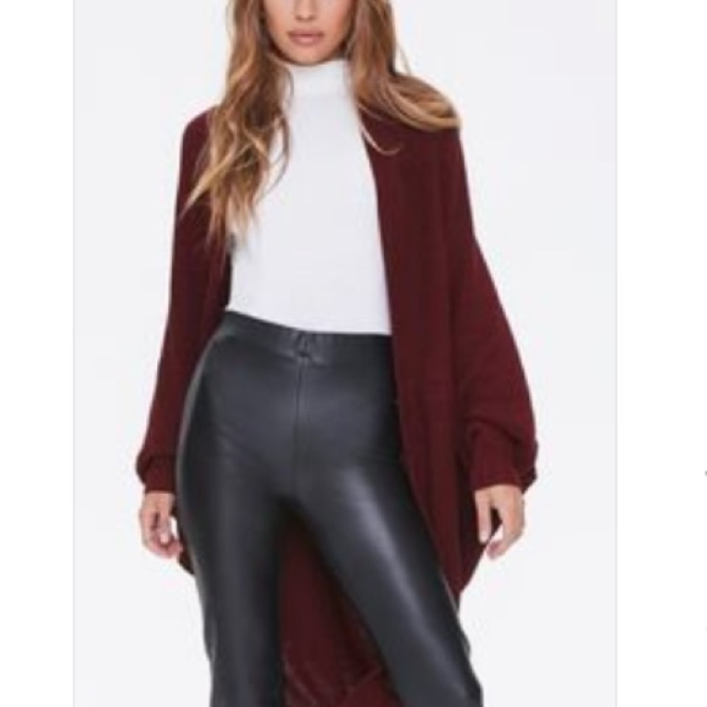 Forever 21 Ribbed Open Front Cardigan